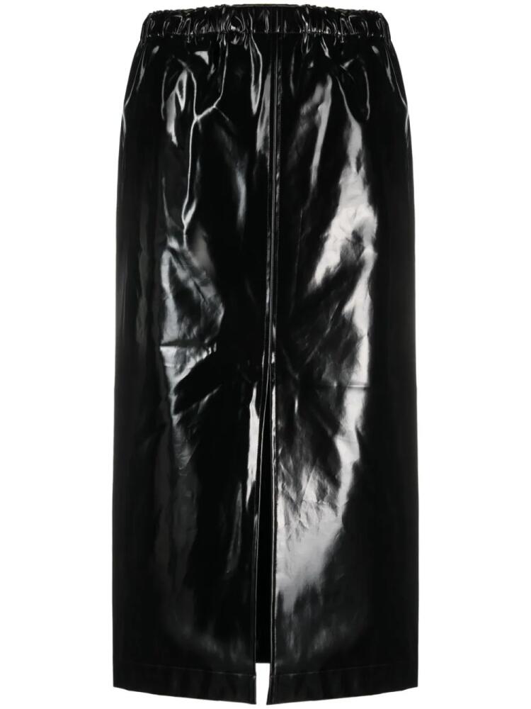 Maison Margiela four-stitch patent midi skirt - Black Cover