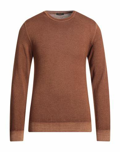 Officina 36 Man Sweater Brown Merino Wool Cover