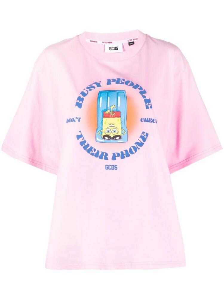 GCDS Spongebob Busy People T-shirt - Pink Cover