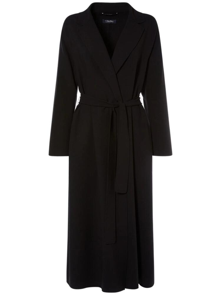 'S MAX MARA Ester Wool Crepe Midi Coat W/ Belt Cover