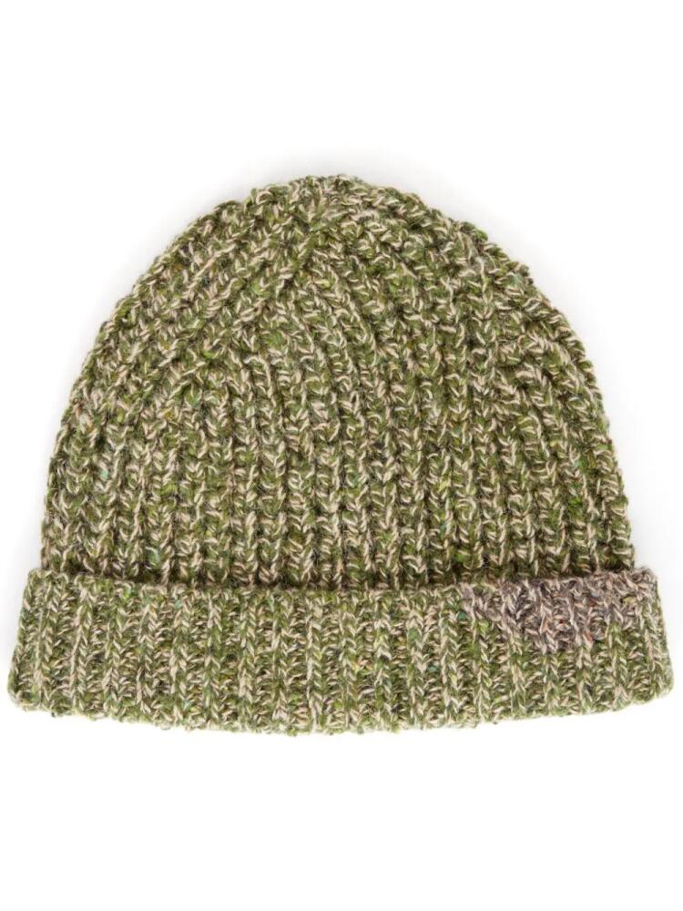 Maison Margiela Mended chunky-knit beanie - Green Cover