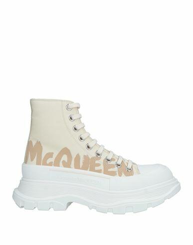 Alexander Mcqueen Woman Ankle boots Beige Textile fibers Cover