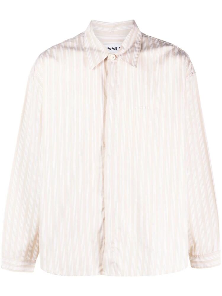 Sunnei striped-pattern cotton shirt - Neutrals Cover