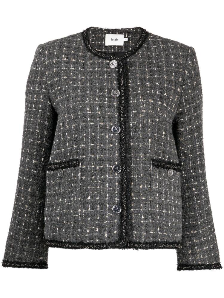 b+ab checked tweed button-up jacket - Grey Cover