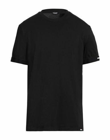 Dsquared2 Man Undershirt Black Cotton, Elastane Cover