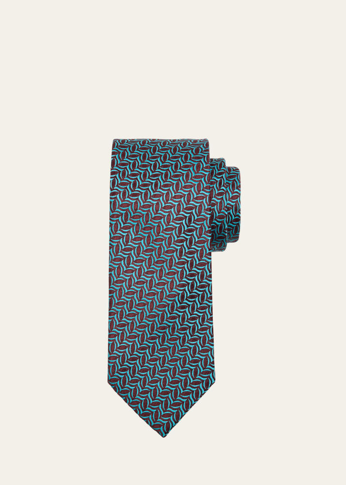 Charvet Men's Diagonal Oval Silk Tie Cover