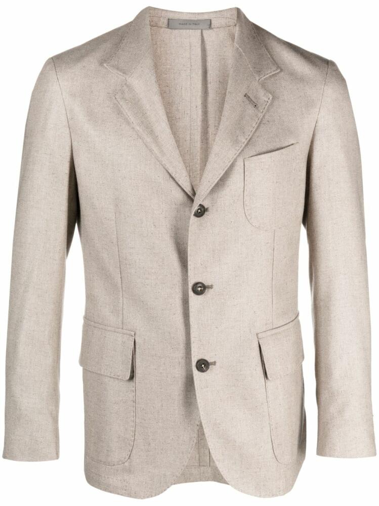 Corneliani single breasted wool-blend blazer - Neutrals Cover