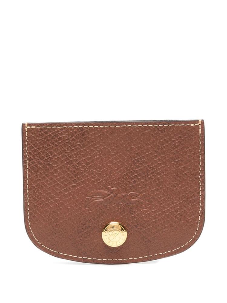 Longchamp Épure logo-embossed leather cardholder - Brown Cover