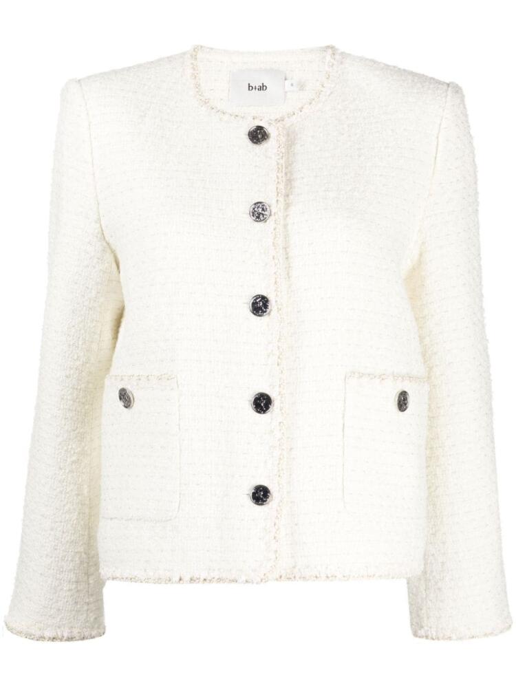 b+ab tweed button-up jacket - White Cover