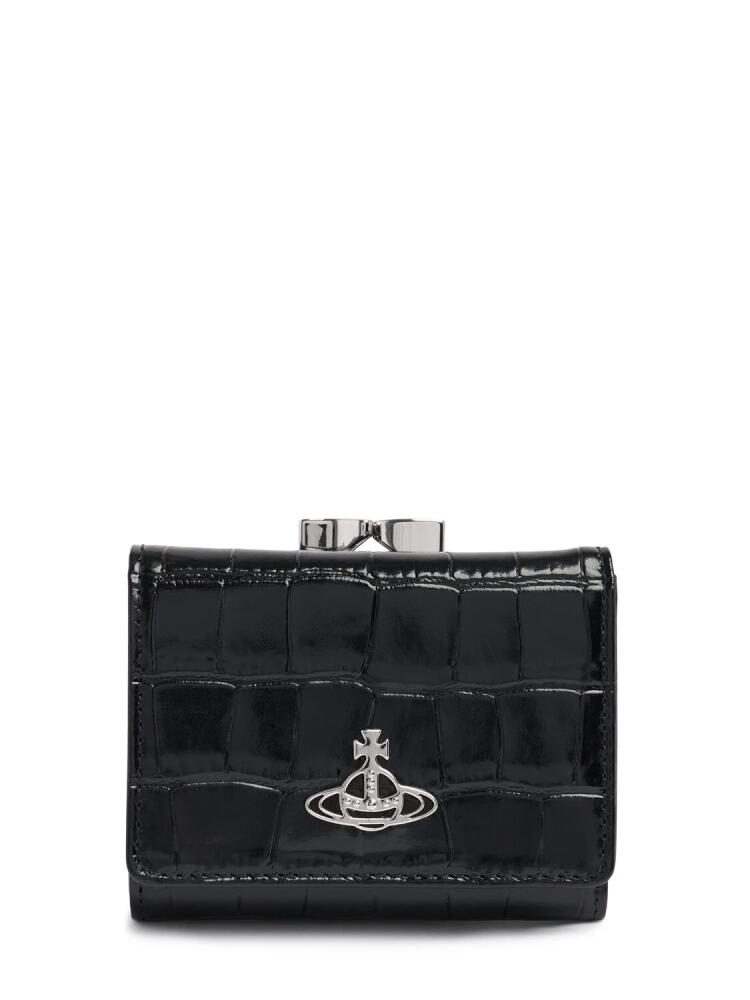 VIVIENNE WESTWOOD Small Frame Croc Embossed Leather Wallet Cover