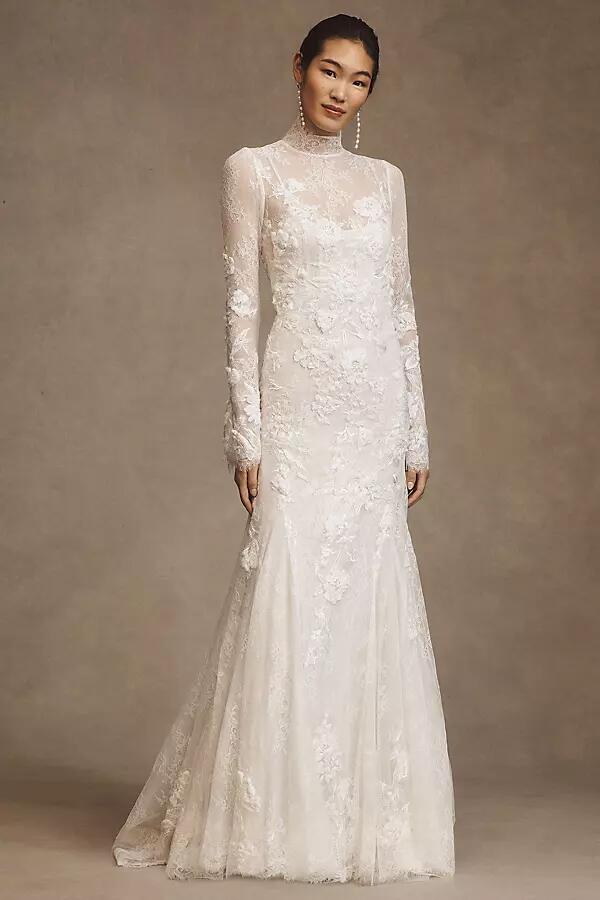 Willowby by Watters Serene Long-Sleeve Lace Wedding Gown Cover