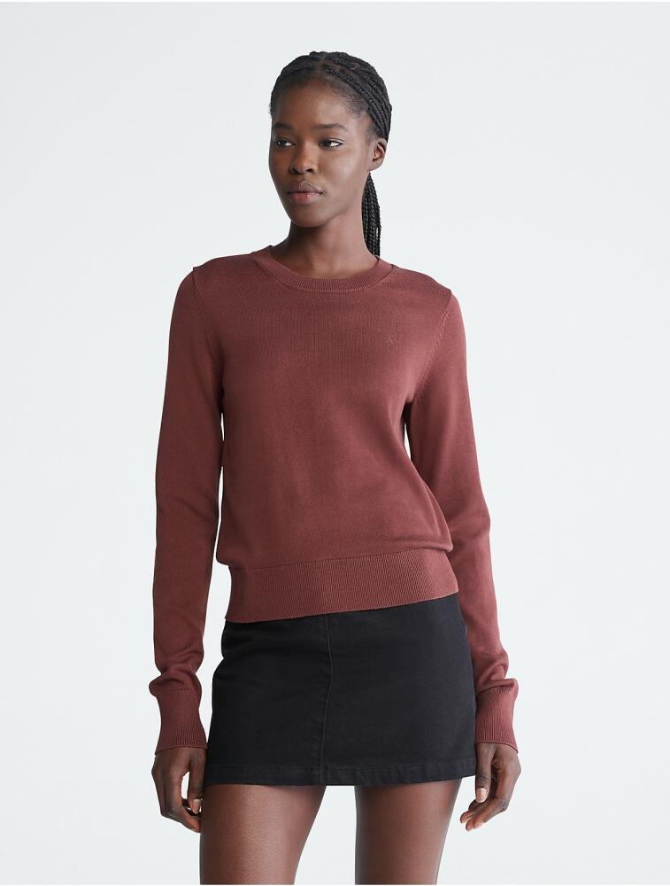 Calvin Klein Women's Smooth Cotton Sweater - Red Cover