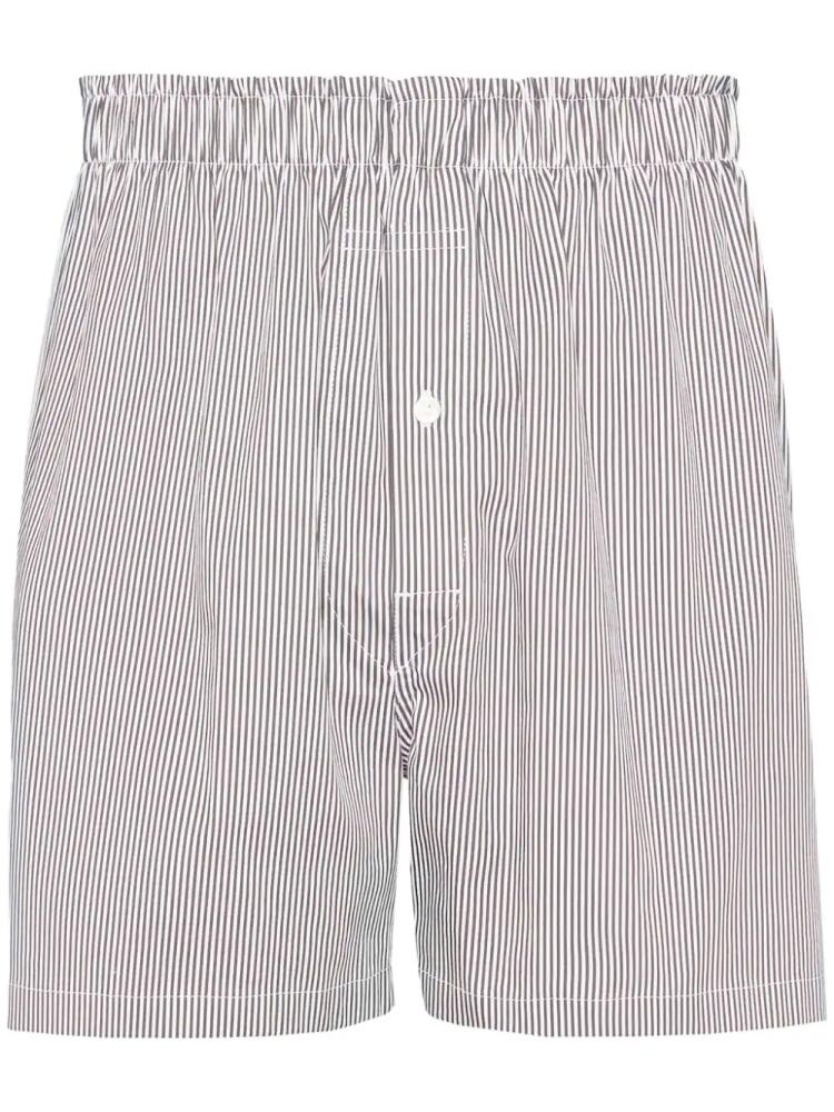 Maison Margiela stripe-print elastic-waist shorts - White Cover