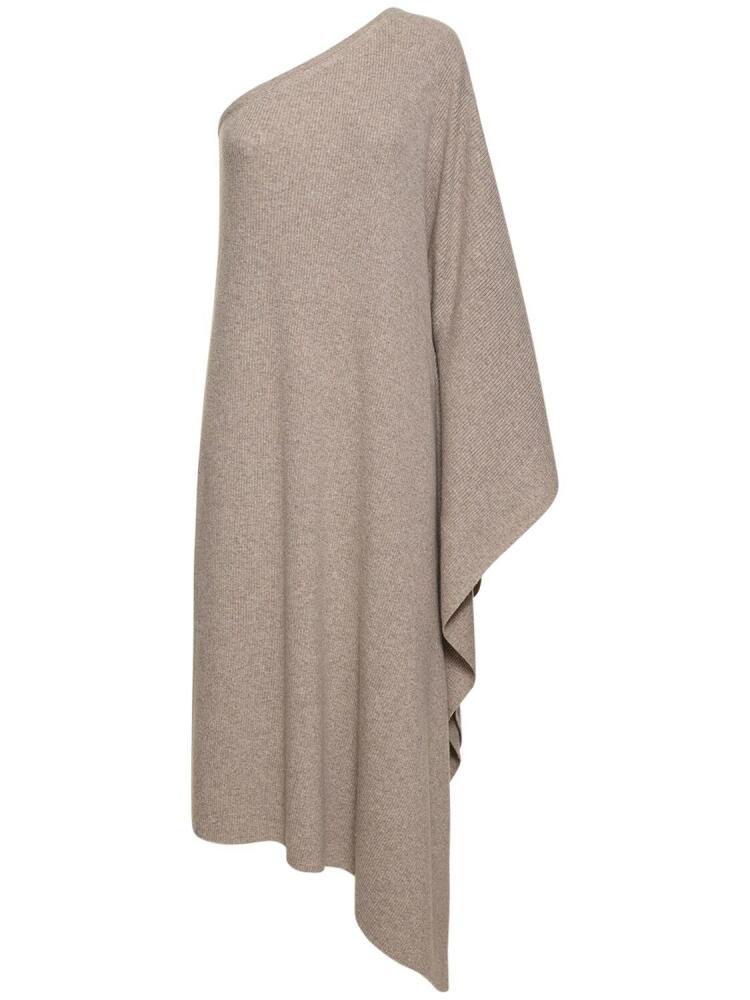 MICHAEL KORS COLLECTION One Shoulder Cashmere Knit Long Caftan Cover