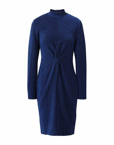 Karl Lagerfeld Lurex Jersey Dress W/twist Woman Midi dress Blue Polyester, Polyamide, Acrylic, Elastane Cover