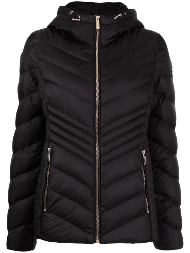 Michael Michael Kors chevron-quilted hooded jacket - Black Cover