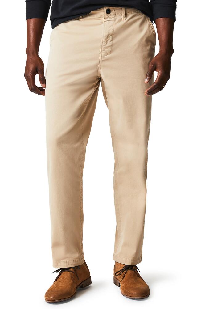 Billy Reid Flat Front Strech Cotton Chinos in Khaki Cover