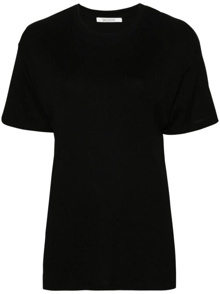 Gauchère fine-ribbed T-shirt - Black Cover