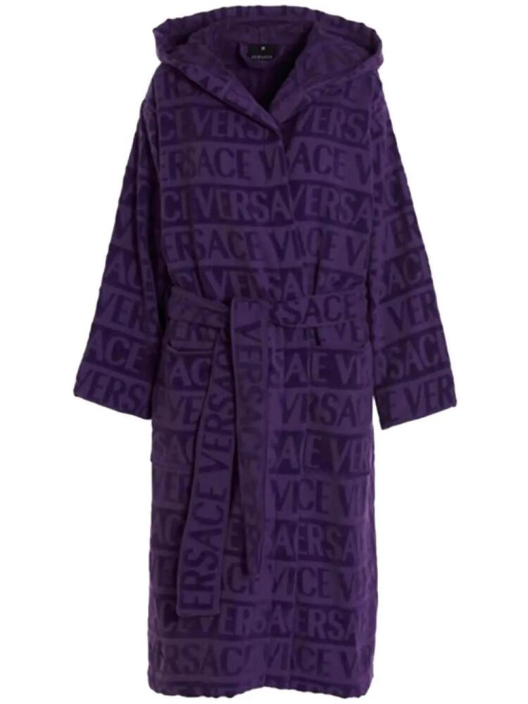 Versace Allover terry-cloth bathrobe - Purple Cover