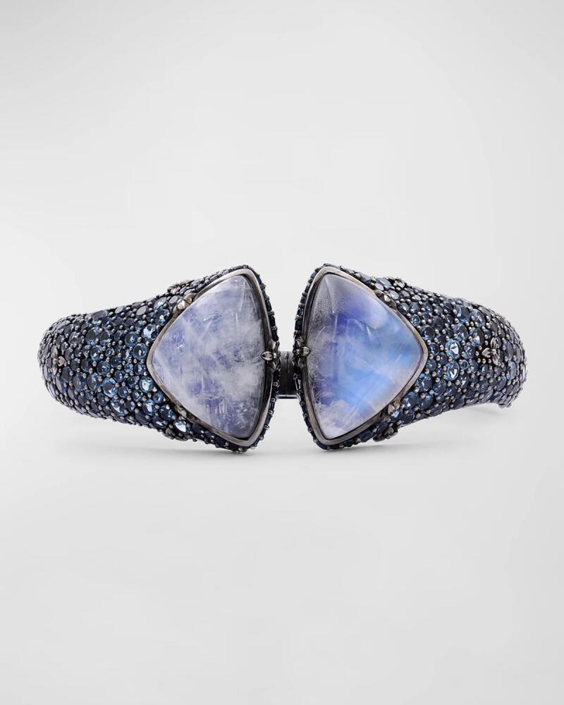 Stephen Dweck Moonstone and Blue Topaz Bracelet in Blackened Sterling Silver Cover