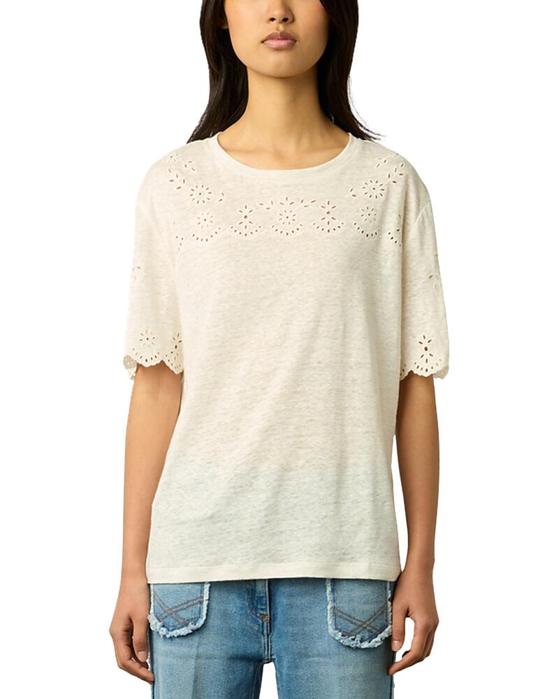 Gerard Darel Manika Eyelet Embroidered Tee Cover