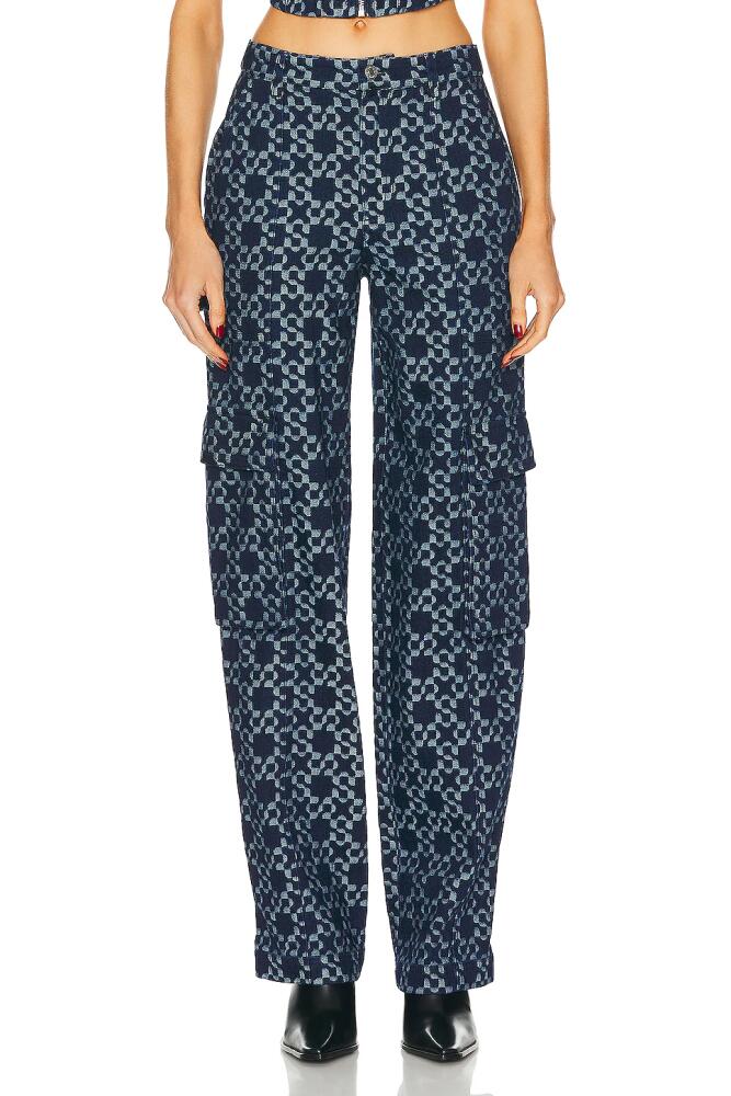 SIMKHAI Santo Straight Leg Cargo Pant in Blue Cover