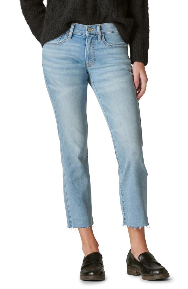 Lucky Brand Sweet Straight Raw Hem Mid Rise Crop Straight Leg Jeans in Darwin Cover