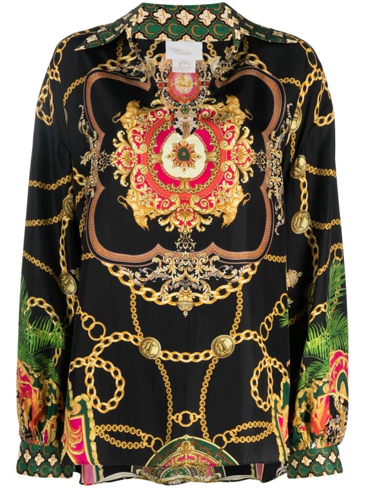 Camilla My Sweet Devotion-print silk blouse - Black Cover