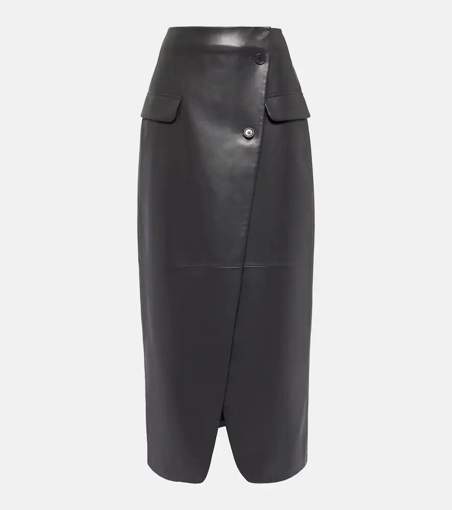 The Frankie Shop Nan asymmetric faux leather maxi skirt Cover