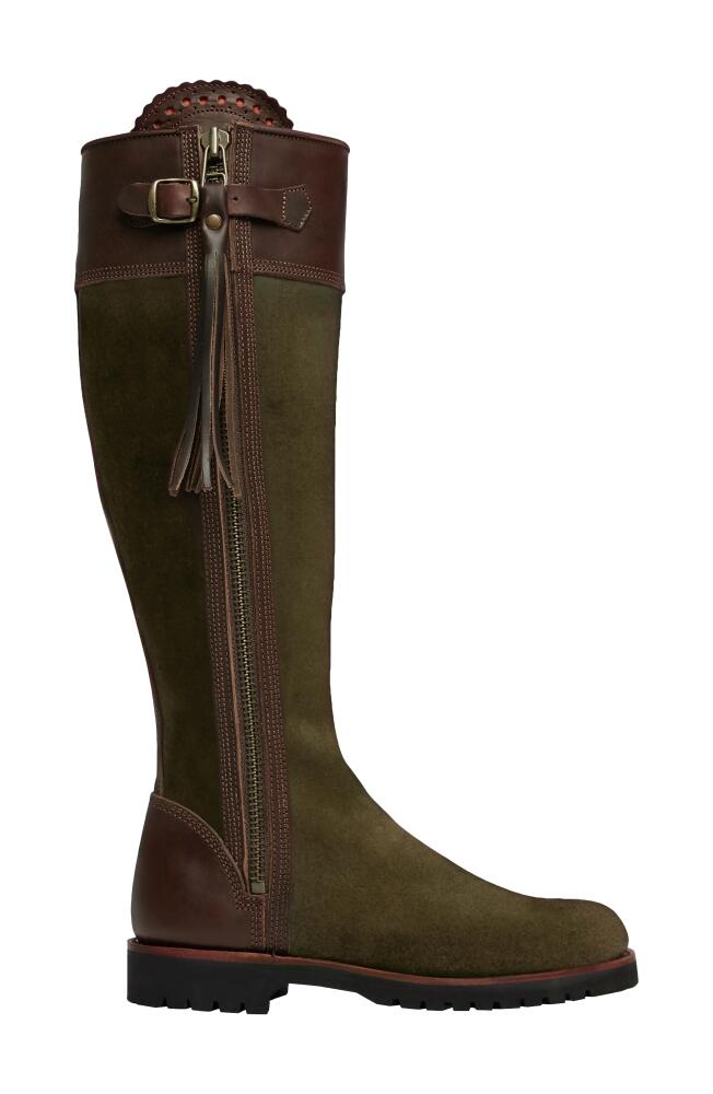 Penelope Chilvers Inclement Long Tassel Waterproof Boot in Seaweed/Conker Cover