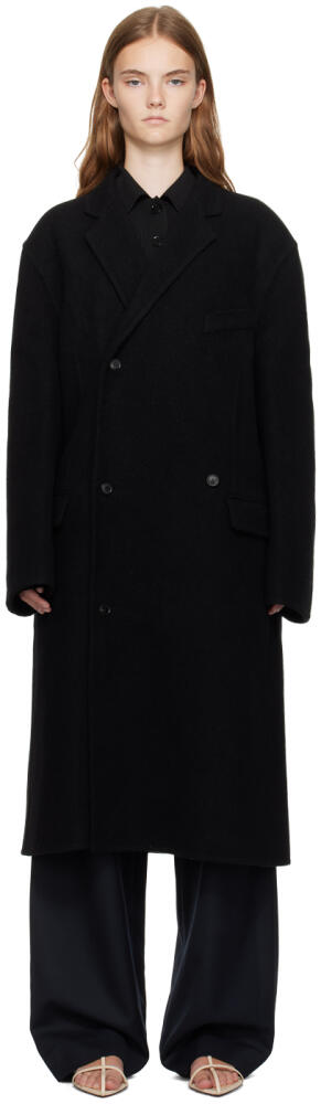 Recto Black Handmade Wool Coat Cover