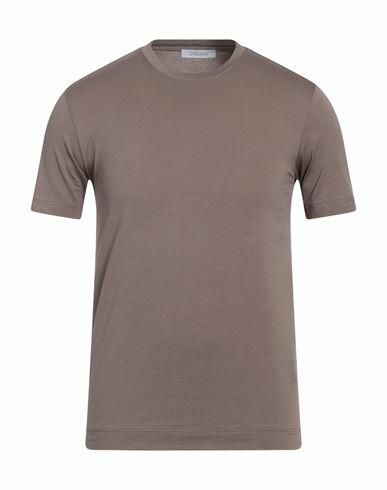 Cruciani Man T-shirt Light brown Cotton, Elastane Cover