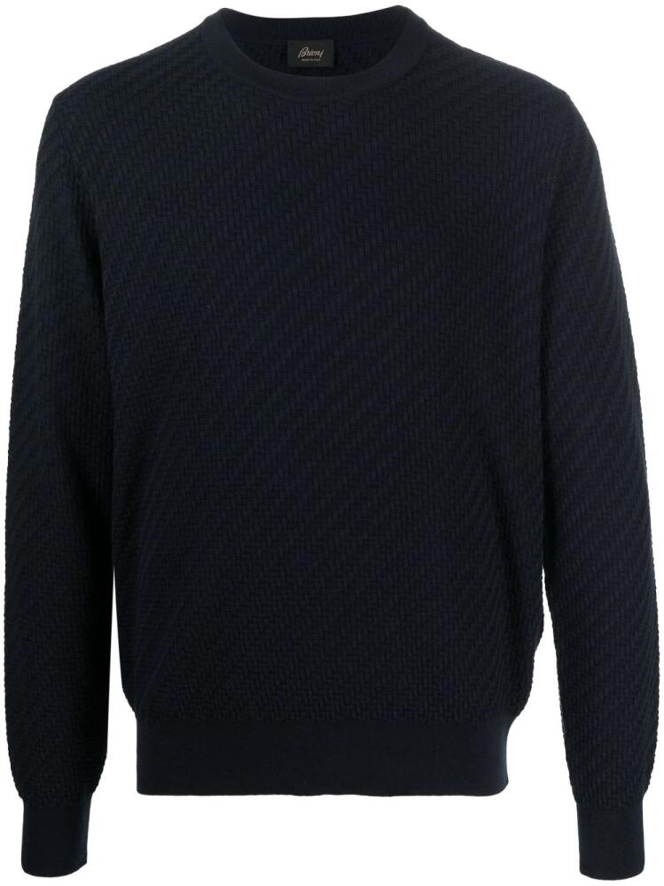 Brioni crew-neck cotton-silk jumper - Blue Cover