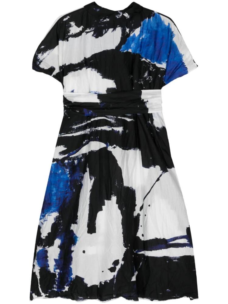 Daniela Gregis abstract-print cotton dress - Black Cover