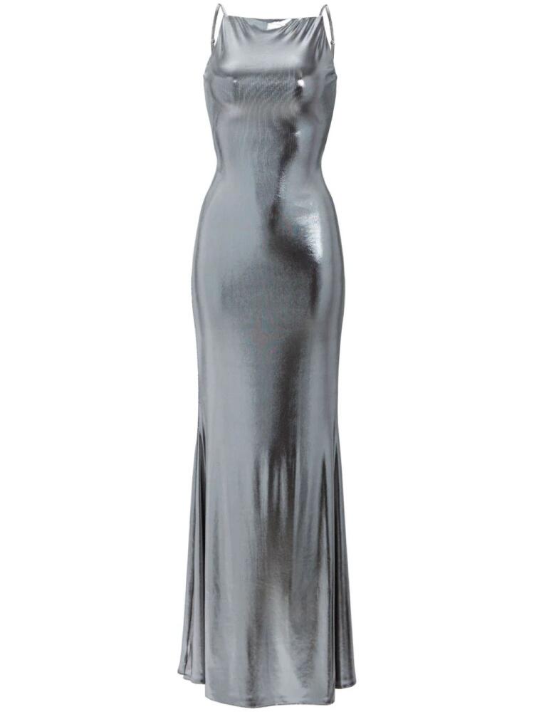 Retrofete Romilly metallic open-back gown - Silver Cover