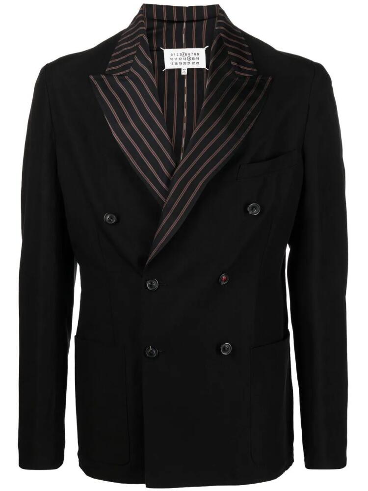 Maison Margiela single-breasted linen-blend blazer - Black Cover