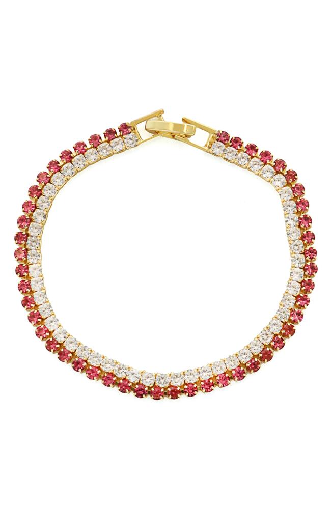 Panacea Crystal Two-Row Tennis Bracelet in Pink Cover