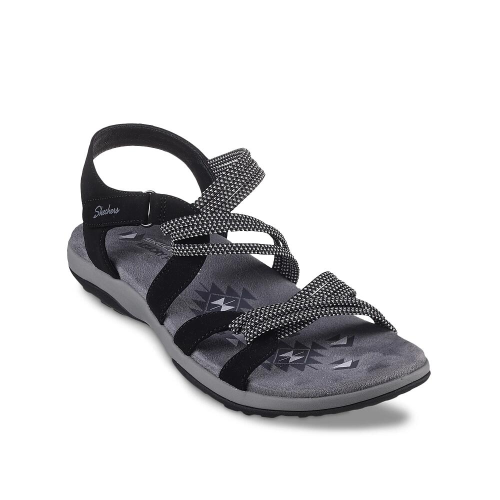 Skechers Wide Width Reggae Slim Summer of Fun Sandal | Women's | Black Cover