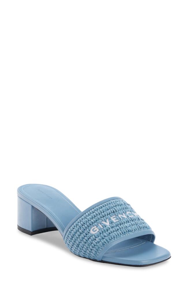 Givenchy Logo Raffia Slide Sandal in Denim Blue Cover