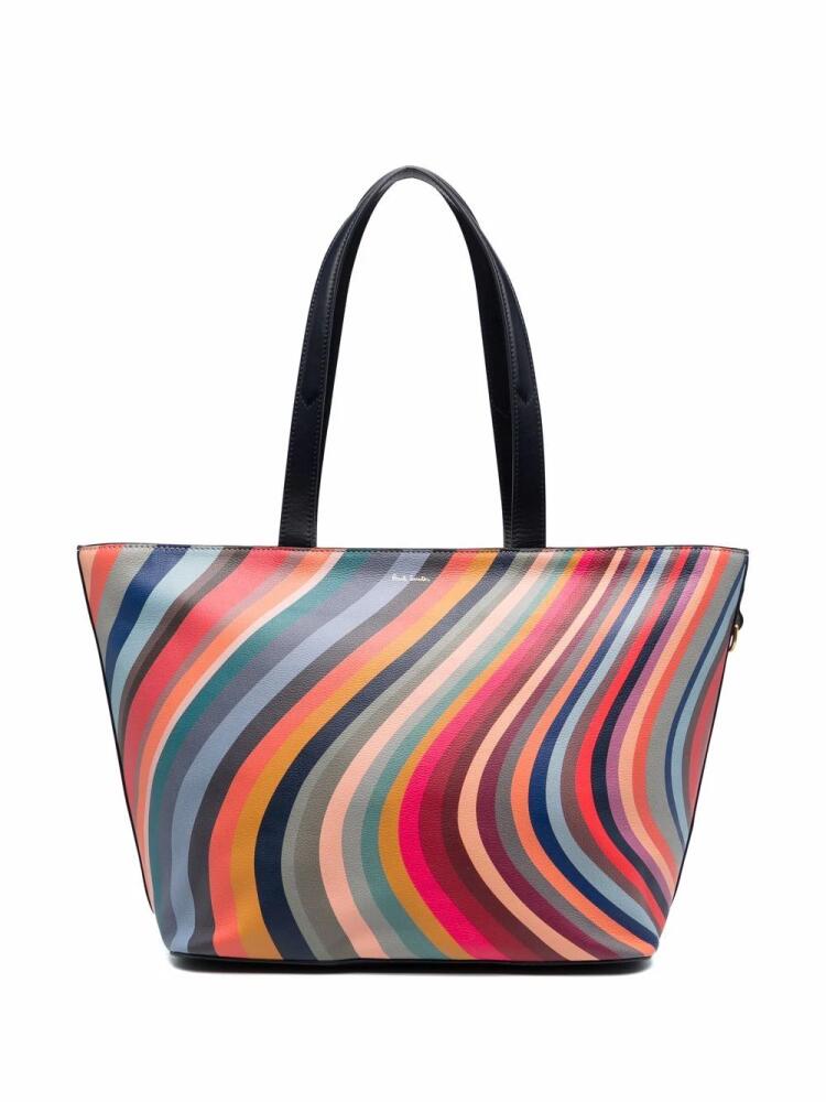 Paul Smith wave-print tote bag - Black Cover