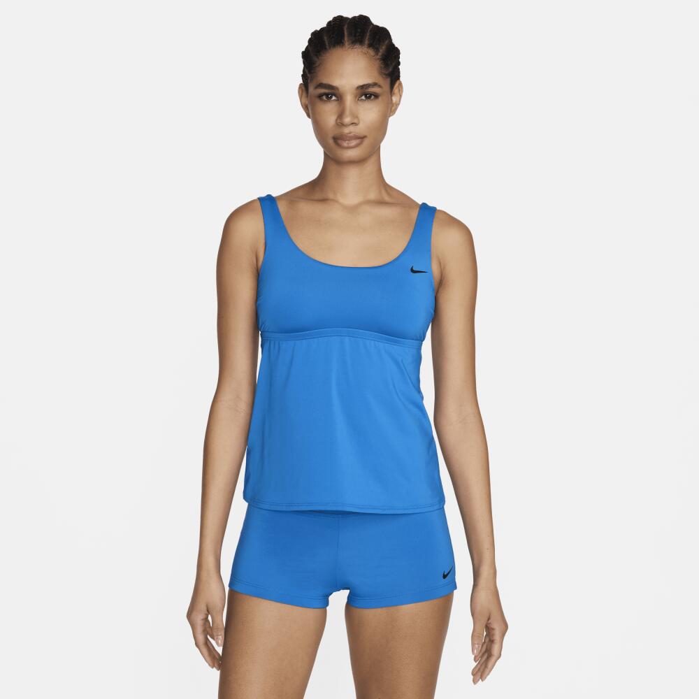 Nike Women's Tankini Swimsuit Top in Blue Cover