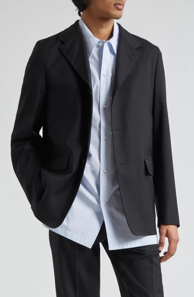 Jil Sander Slim Fit Deconstructed Wool Blazer in 001 Black Cover