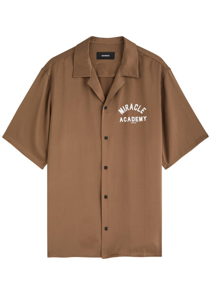 Nahmias Miracle Academy Stretch-silk Satin Shirt - Brown Cover