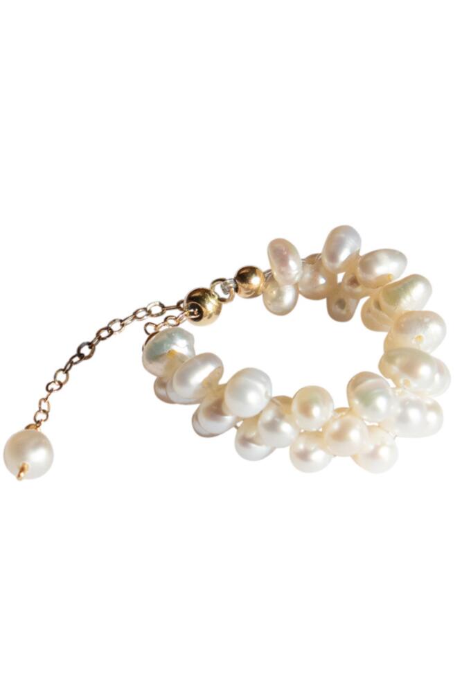 seree Estelle Freshwater pearl adjustable ring in White Cover