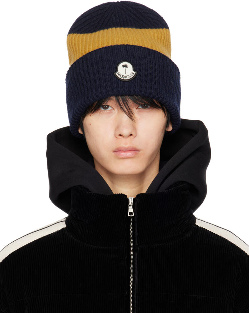 Moncler Genius Moncler x Palm Angels Navy & Yellow Beanie Cover