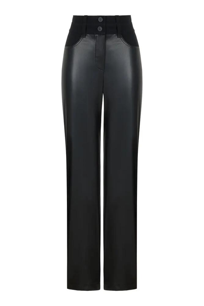 Nocturne Double Waisted Straight Pants in Black Cover