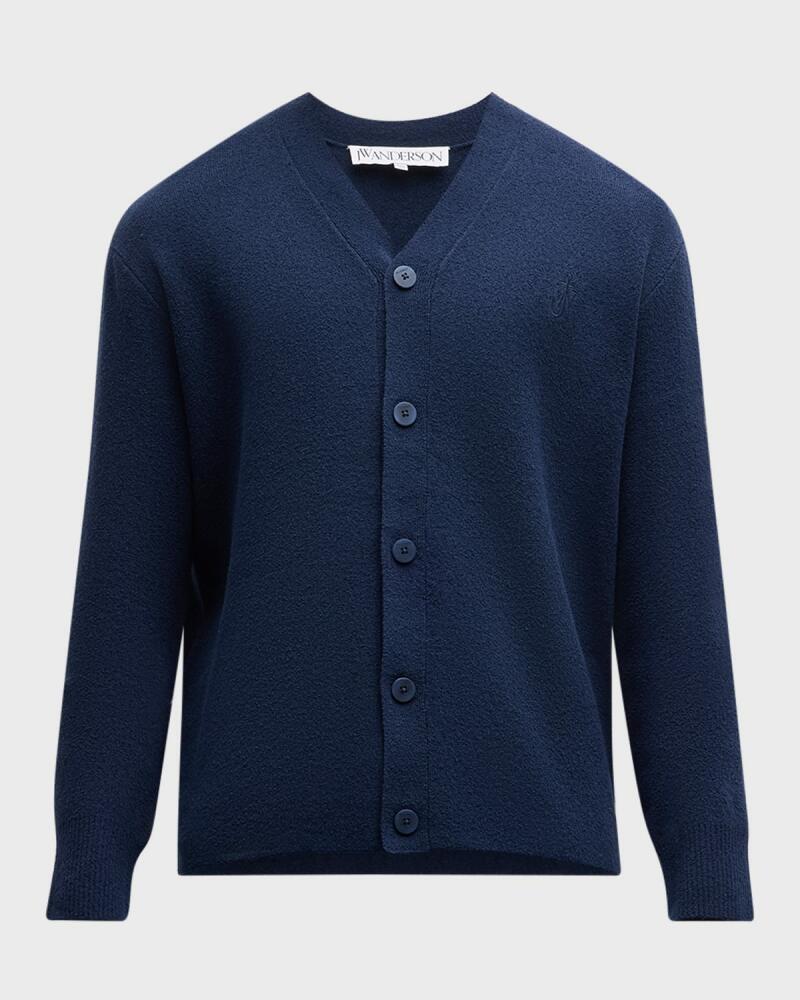 JW Anderson Men's Solid Boucle Cardigan Cover