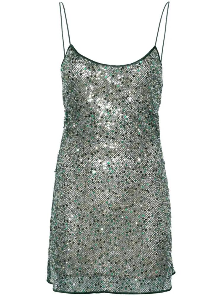 Oséree sequined mesh minidress - Green Cover