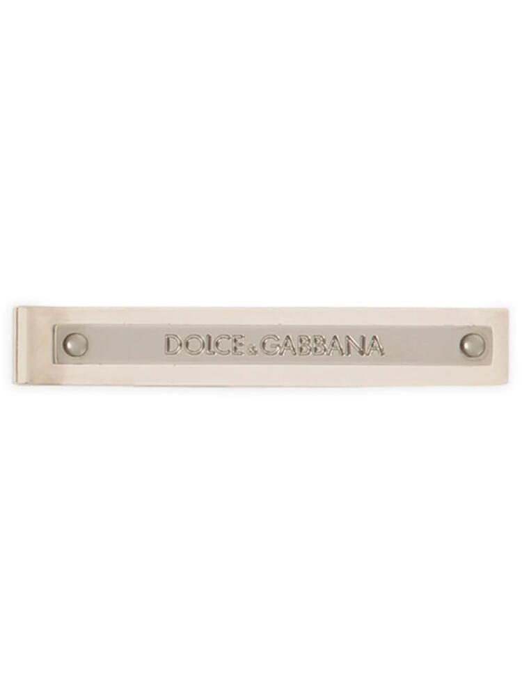 Dolce & Gabbana engraved-logo brass tie clip - Silver Cover