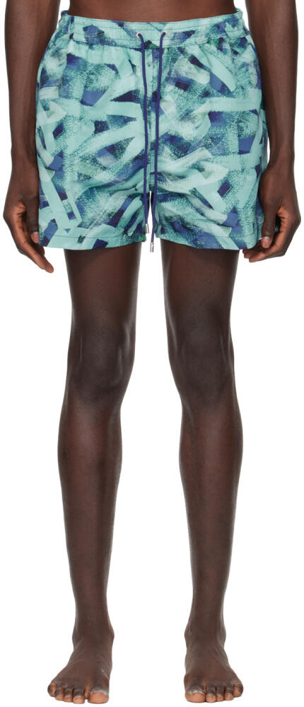 Paul Smith Blue Short Brush Stroke Swim Shorts Cover